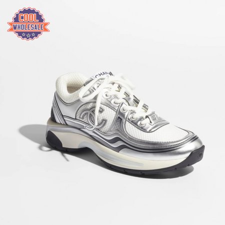 CHANEL SNEAKERS White & Silver - CC7