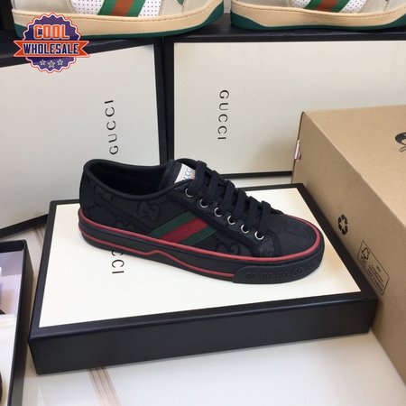 GUCCI OFF THE GRID TENNIS 1977 LOW ECONYL BLACK GG GREEN RED - GC200