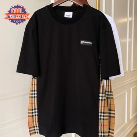 Burberry Womens Vintage Check Panel T-shirt Black