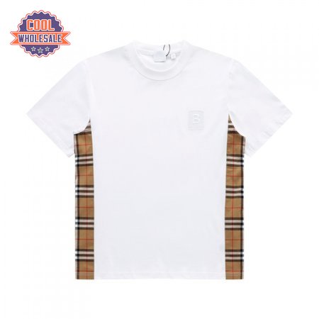 Vintage Check Sleeve Cotton T-shirt