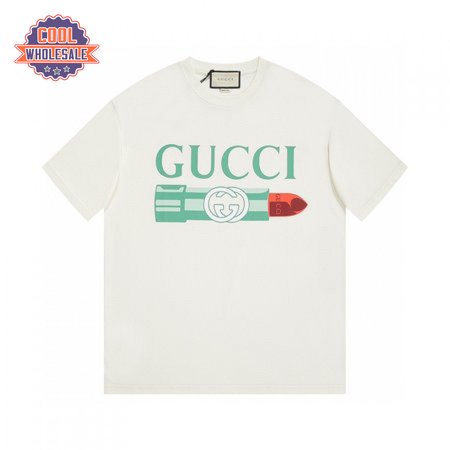 GUCCI LIPSTICK PRINT PRINT COTTON T-SHIRT WHITE