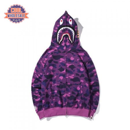 BAPE Color Camo Shark Full Zip Hoodie (FW21) Purple