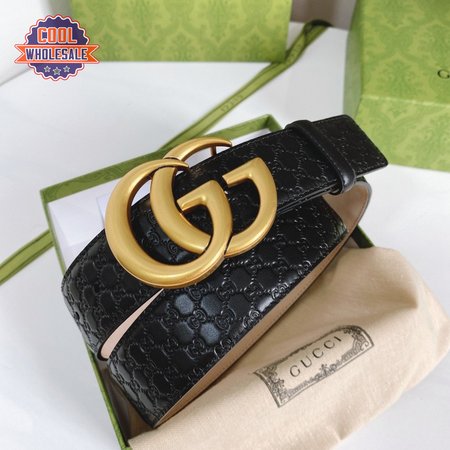 Gucci Alligator Belt With Shiny Double G Buckle