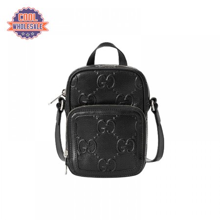 Gg Embossed Mini Bag In Black Leather GMB017