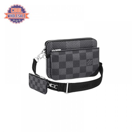 trio messenger damier graphite canvas lmb027