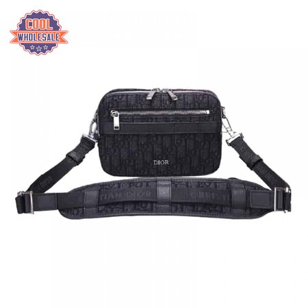 SAFARI MESSENGER BAG BLACK DIOR OBLIQUE JACQUARD