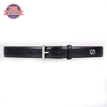 GUCCI LEATHER BELT WITH GG DETAIL - B46