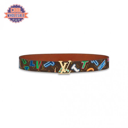 LOUIS X NBA INITIALES 40MM REVERSIBLE BELT MONOGRAM CANVAS CALF LEATHER REVERSE - B75