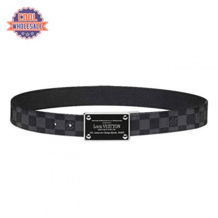 inventeur damier ebene/graphite belt - b158