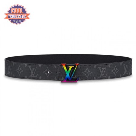 initiales reversible belt monogram eclipse taiga 40mm rainbow - b149