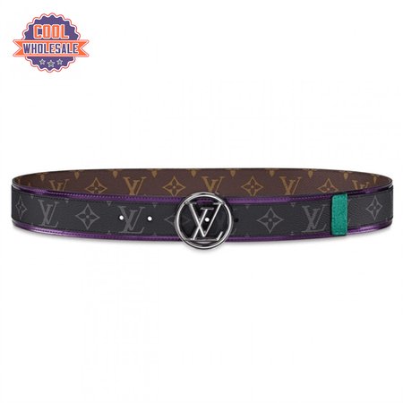 circle 40mm belt monogram eclipse canvas - b143