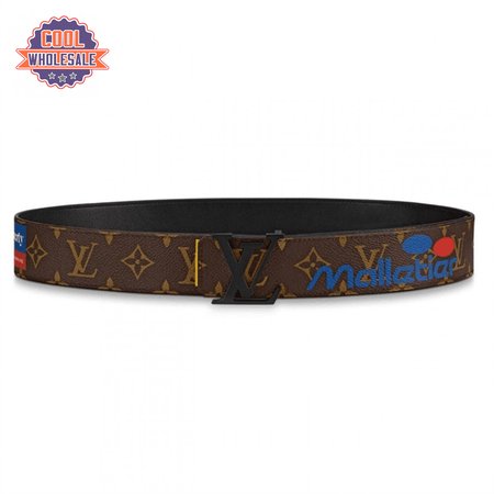 initiales belt monogram logo story 40mm brown - b129