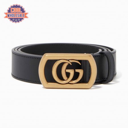 GUCCI BELT WITH FRAMED DOUBLE G BUCKLE - B8