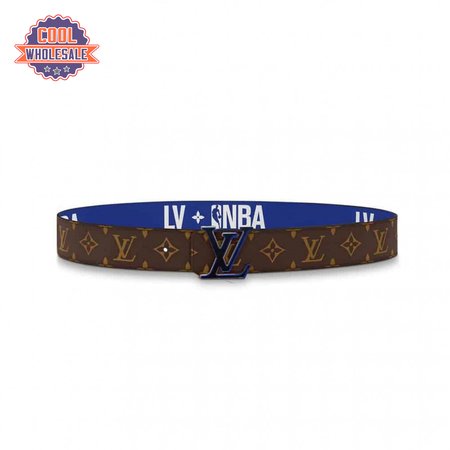 x nba 3 steps 40mm reversible monogram canvas belt - b114