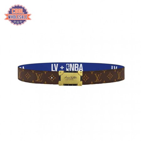 x nba 3 steps 40mm reversible monogram canvas belt - b101