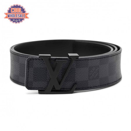 belt initiales damier graphite black grey - b30
