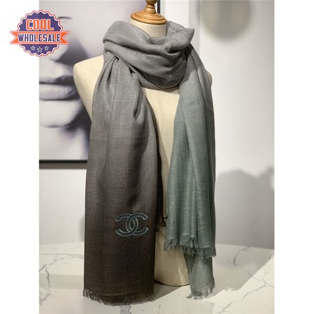 Chanel cashmere shawl dark green