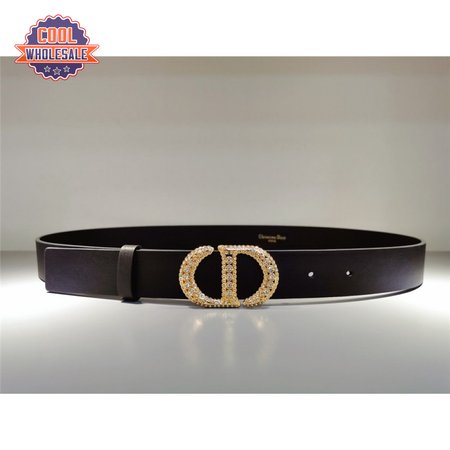 dior CD black leather belt