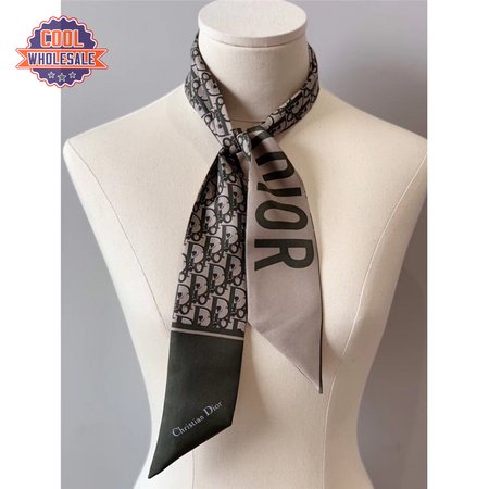 Dior letters small ribbon green