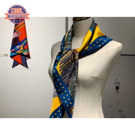 Hermes "Noble Saddle" Silk scarf yellow