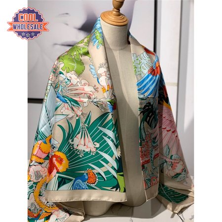 hermes ladies summer silk scarf Milk color