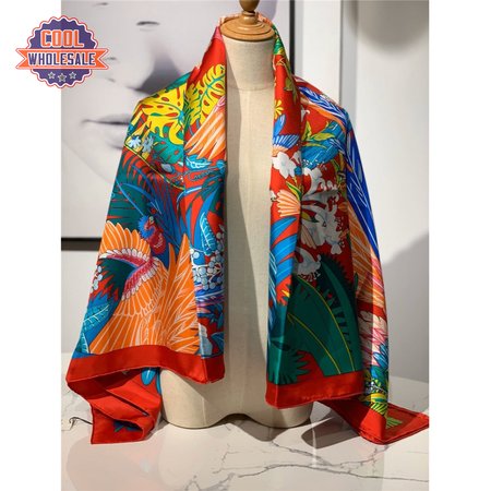 hermes ladies summer silk scarf red