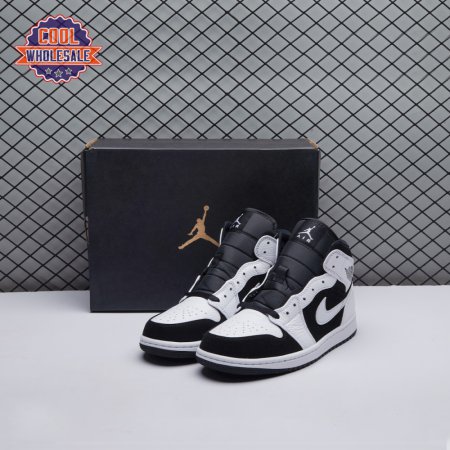 Air Jordan 1 Mid White Black Unisex