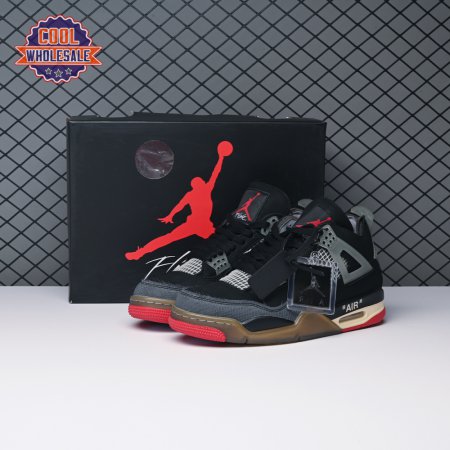 Off-White X Air Jordan 4 Bred CV9388-001 Men's