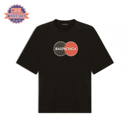 BALENCIAGA UNIFORM LARGE FIT T-SHIRT IN BLACK VINTAGE JERSEY - BB40