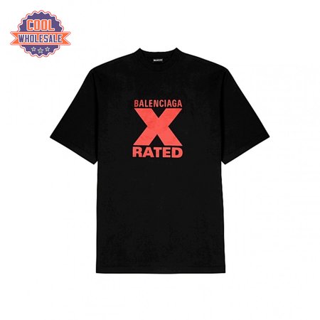 BALENCIAGA X-RATED BLACK COTTON-JERSEY T-SHIRT - BB39