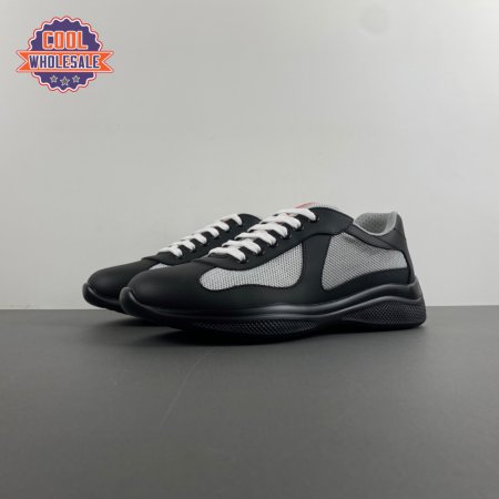 Prada America's Cup Black Silver Sneakers