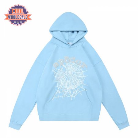 Sp5der Hoodies Light Blue