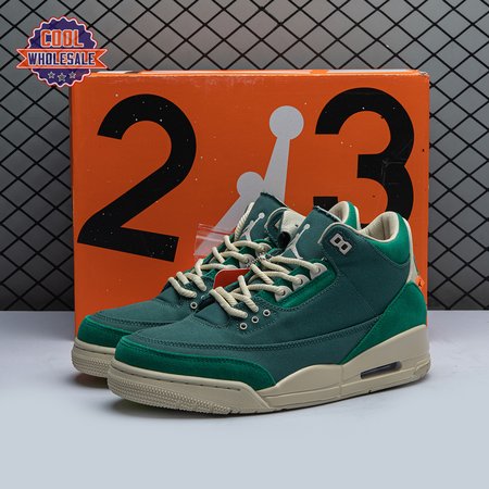 Air Jordan 3 Retro Bicoastal Black Malachite Fossil FZ7974-300 Unisex
