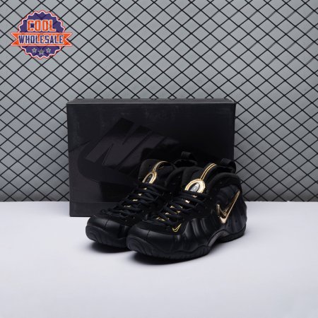 Nike Air Foamposite Pro Black Metallic Gold 624041-009 Unisex
