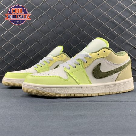 Jordan 1 Low Sail White Oil Green FD9906-131 Unisex