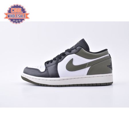 Jordan 1 Low Black Toe Medium Olive 553558-092 Unisex