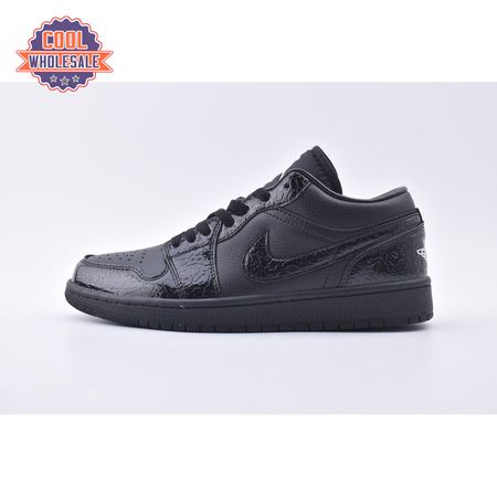 Jordan 1 Low SE Patent Elephant Black HJ7743-010 Unisex
