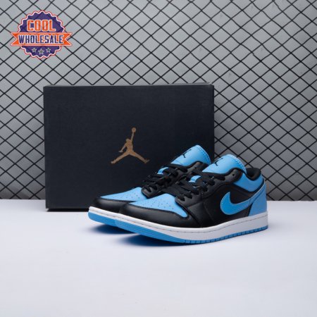 Jordan 1 Low Black University Blue 553558-041 Unisex