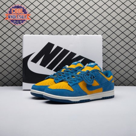 Nike Dunk Low SE Panda-Monium Court Blue Yellow Ochre Suede IH7648-700 Unisex
