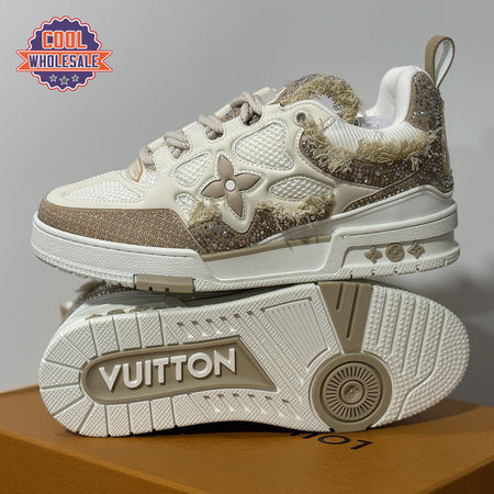 Skate Sneaker in Apricot with Diamonds