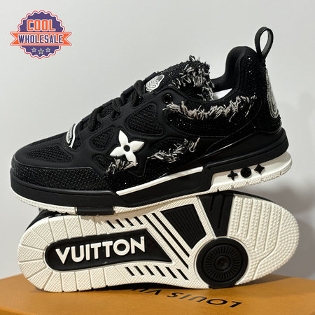 Skate Sneaker in Black with Diamonds