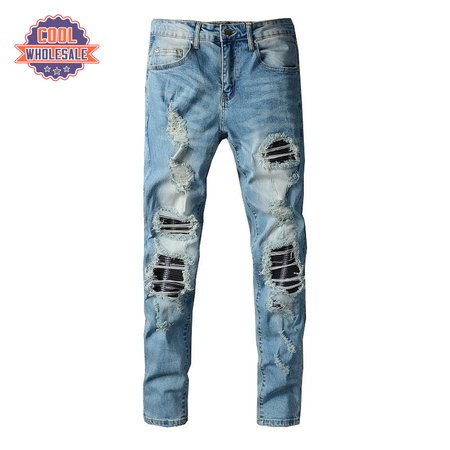 Amiri Ripped Jeans Blue / Black