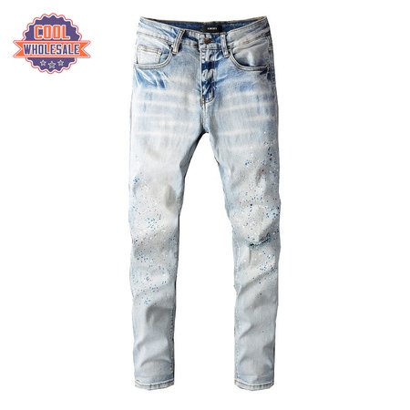 Amiri Splatter Jeans White