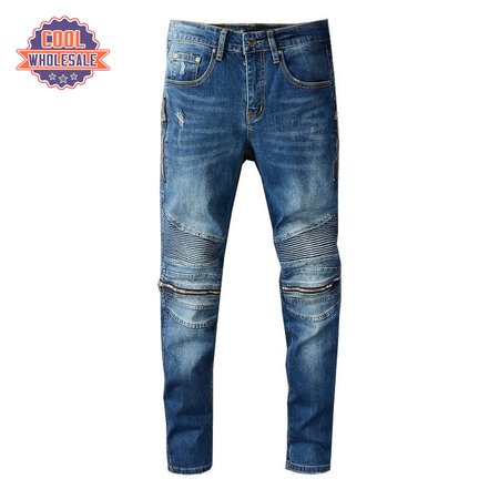 Amiri Zipper Jeans Dark Blue