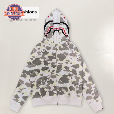 Bape City Camo Shark Wide Zip Double Hoodie