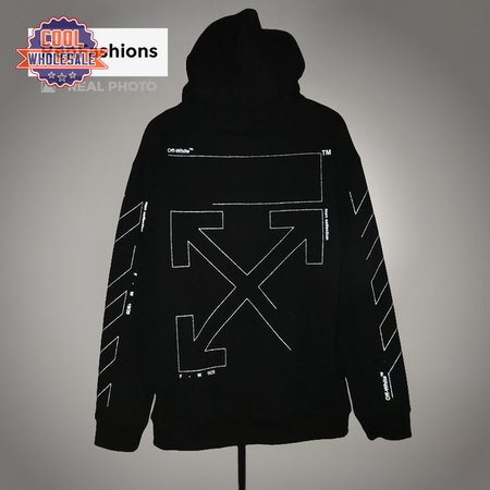 Off White Unfinished Hooded Sweatshirt