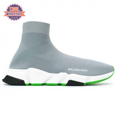 BALENCIAGA SPEED TRAINER METALLIC SILVER NEON - BB19
