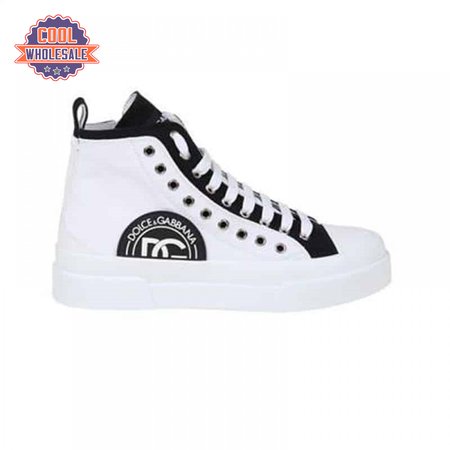 DOLCE AND GABBANA QUILTED TWO-TONE NYLON PORTOFINO LIGHT MID-TOP SNEAKERS IN WHITE - DG107