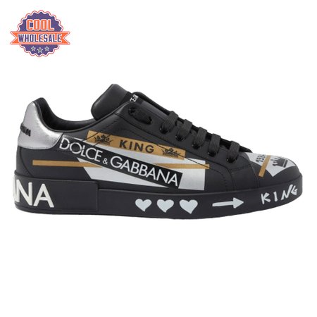 DOLCE & GABBANA PORTOFINO SLIP-ON SNEAKERS IN PRINTED CALFSKIN - DG33