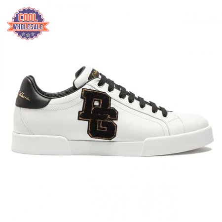 DOLCE & GABBANA PORTOFINO SNEAKERS IN NAPPA CALFSKIN WITH PATCHES - DG15